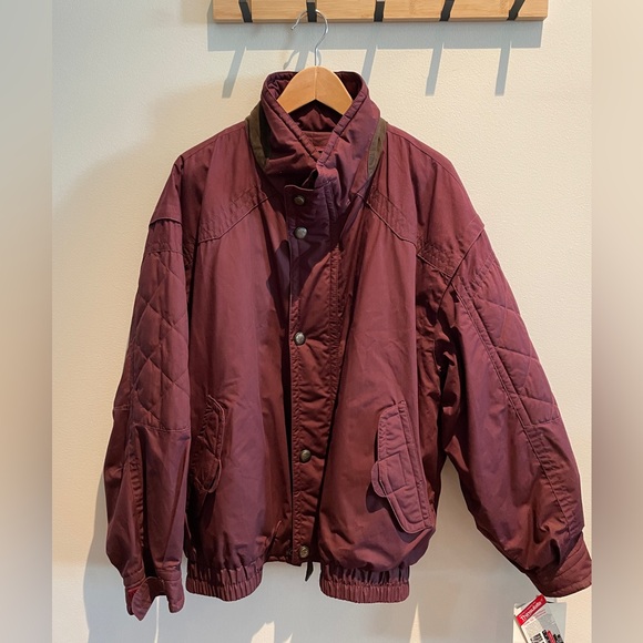 Maroon London Fog XL Mens Expedition Gear Vintage Bomber Jacket - with Tags! - Picture 1 of 10